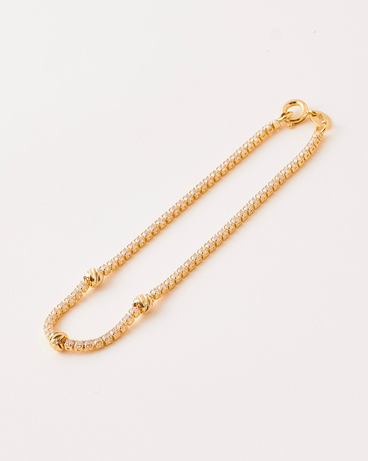 Pulsera Tejido Tenis Balin Diamantado - 18cm x 1mm-4mm