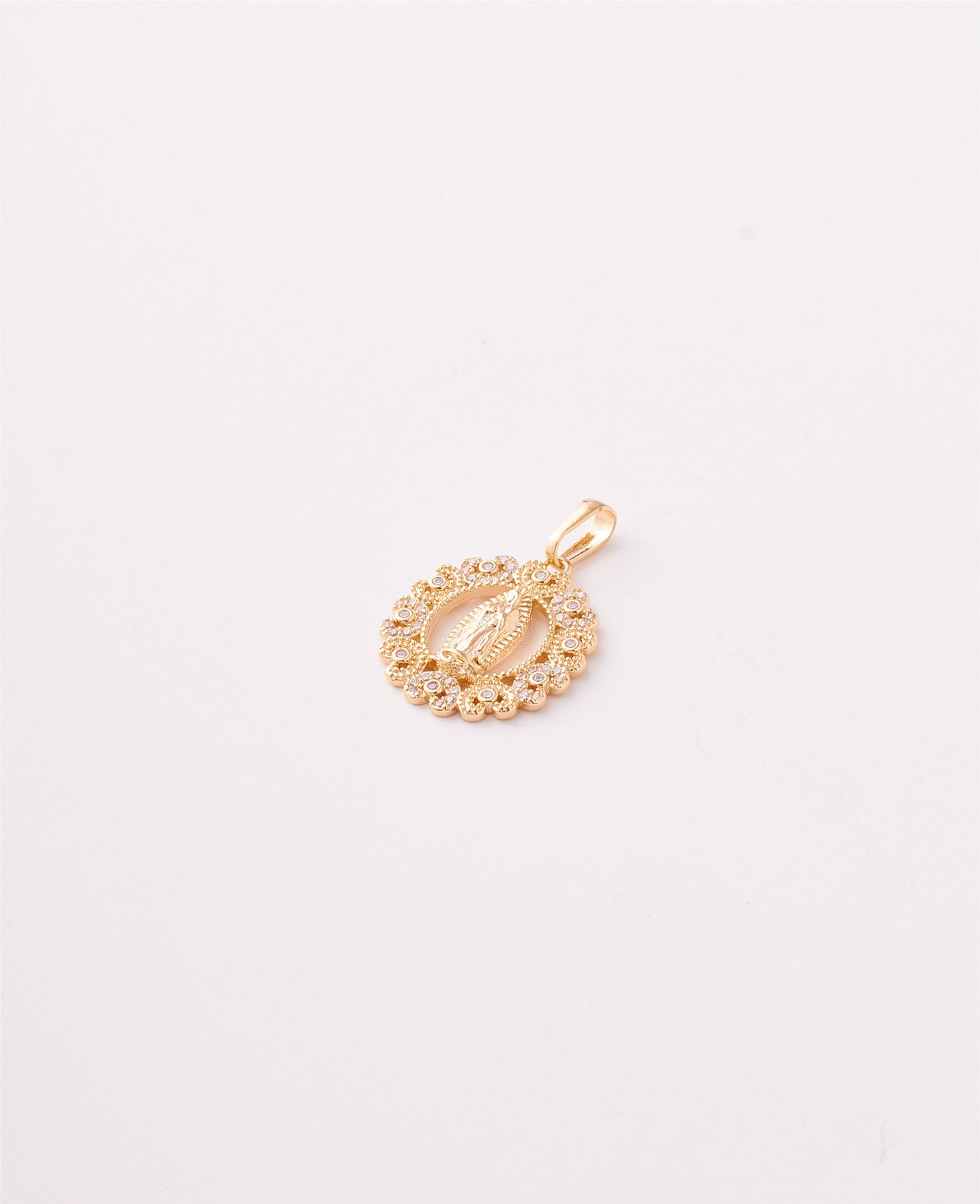 MEDALLA VIRGEN GUADALUPE GRANDE DIAMANTADA CIRCONES CRISTAL