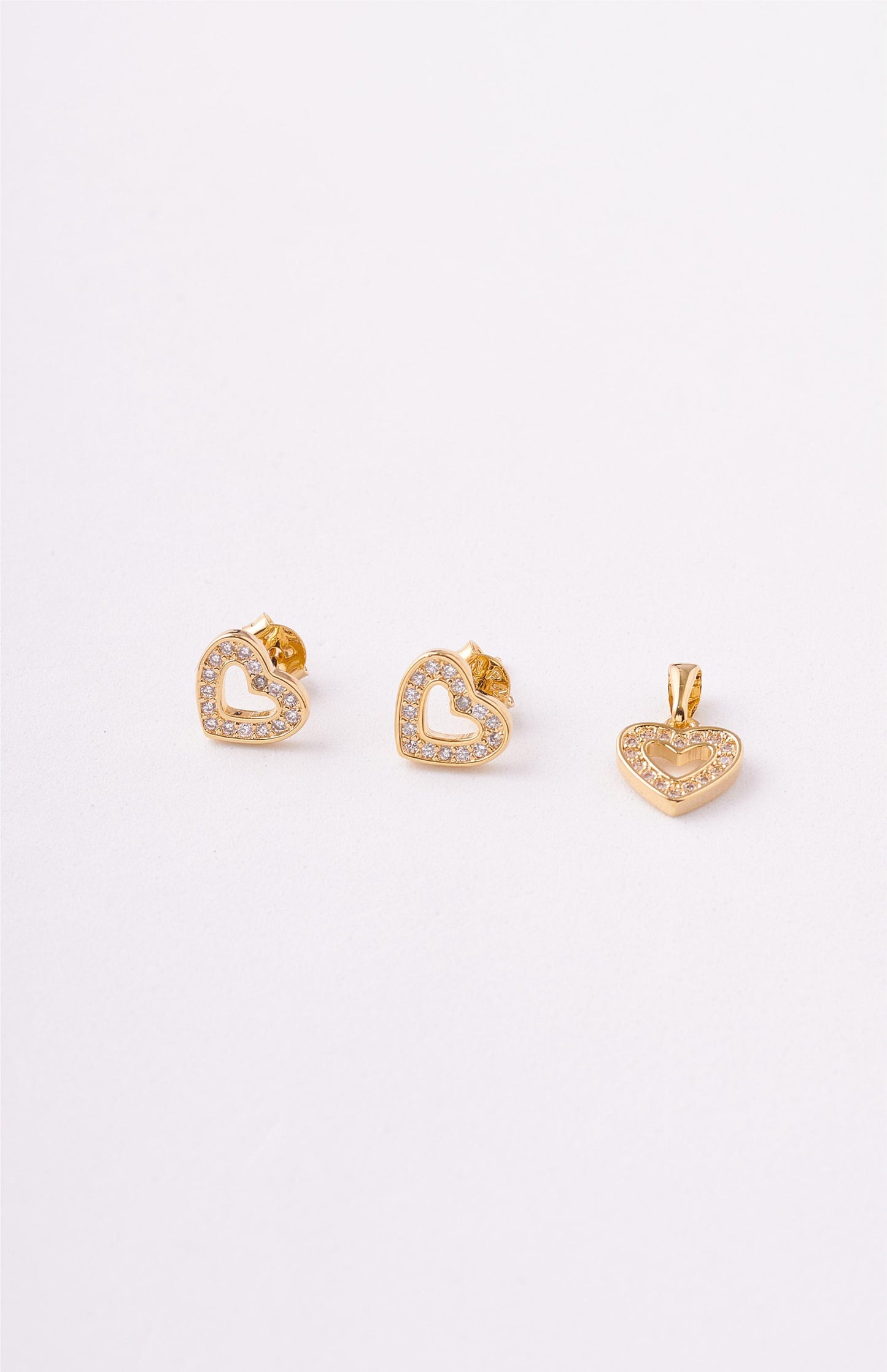 COMBO CADENA FIGURA CORAZON CIRCONES