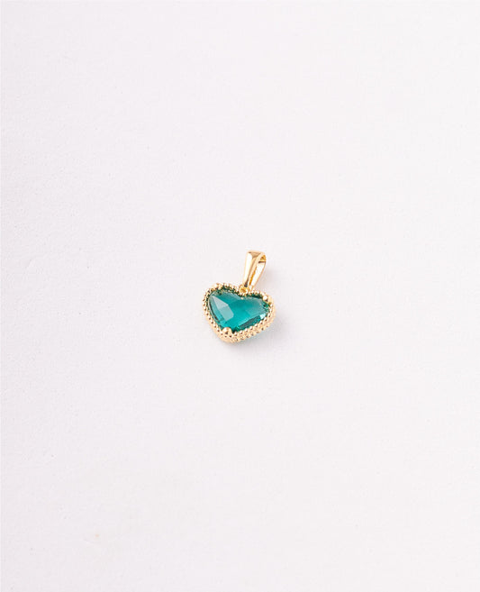 DIJE CORAZON PIEDRA - 11MM