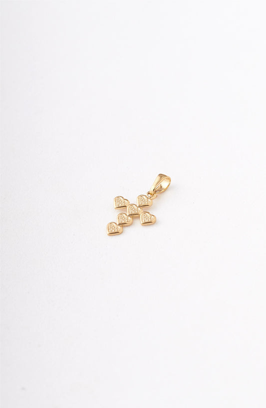 CRUZ CORAZONES DIAMANTADOS