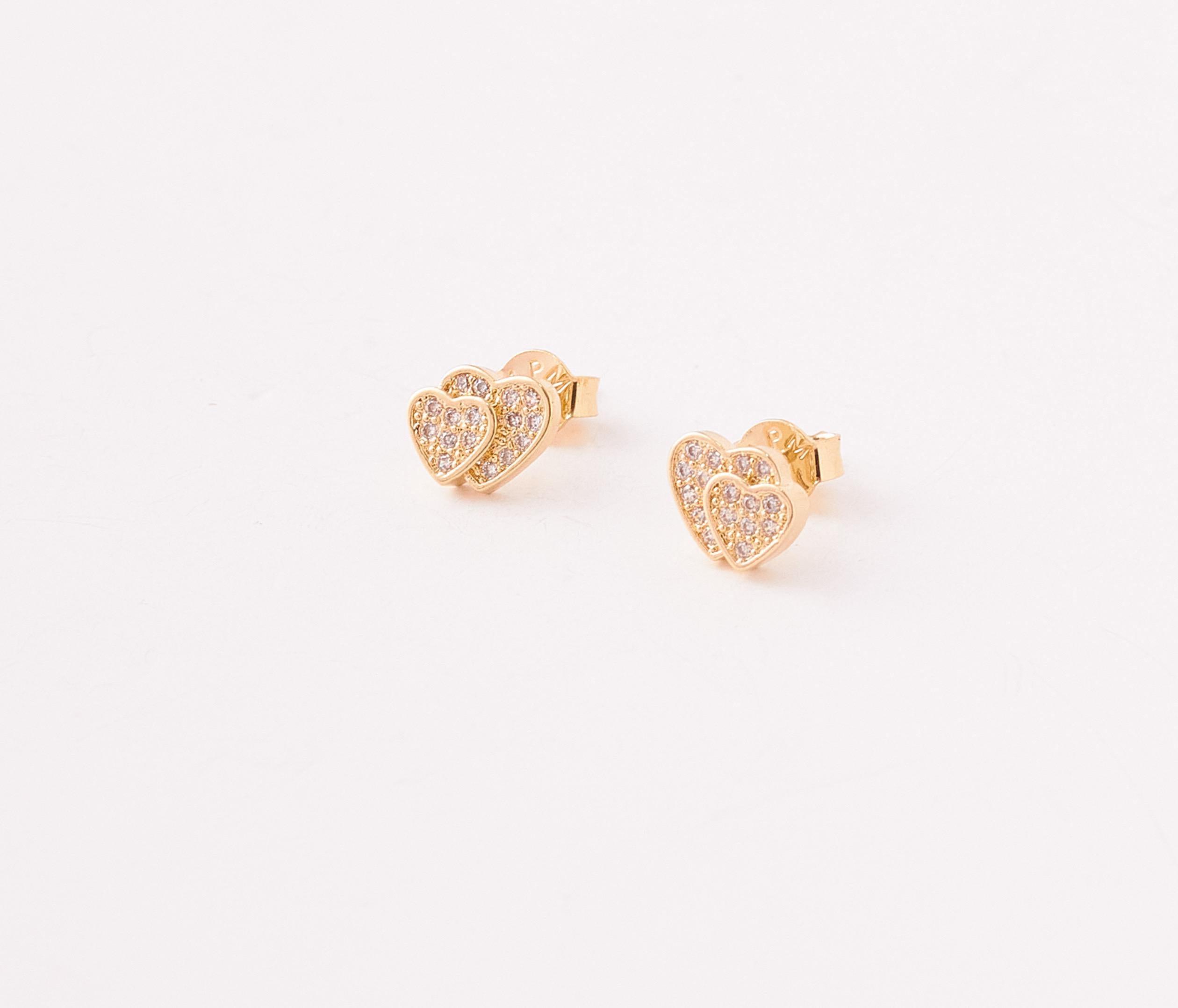 Topos Doble Corazon Con Circones - 8mm