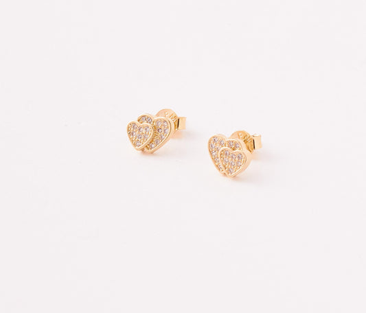 Topos Doble Corazon Con Circones - 8mm