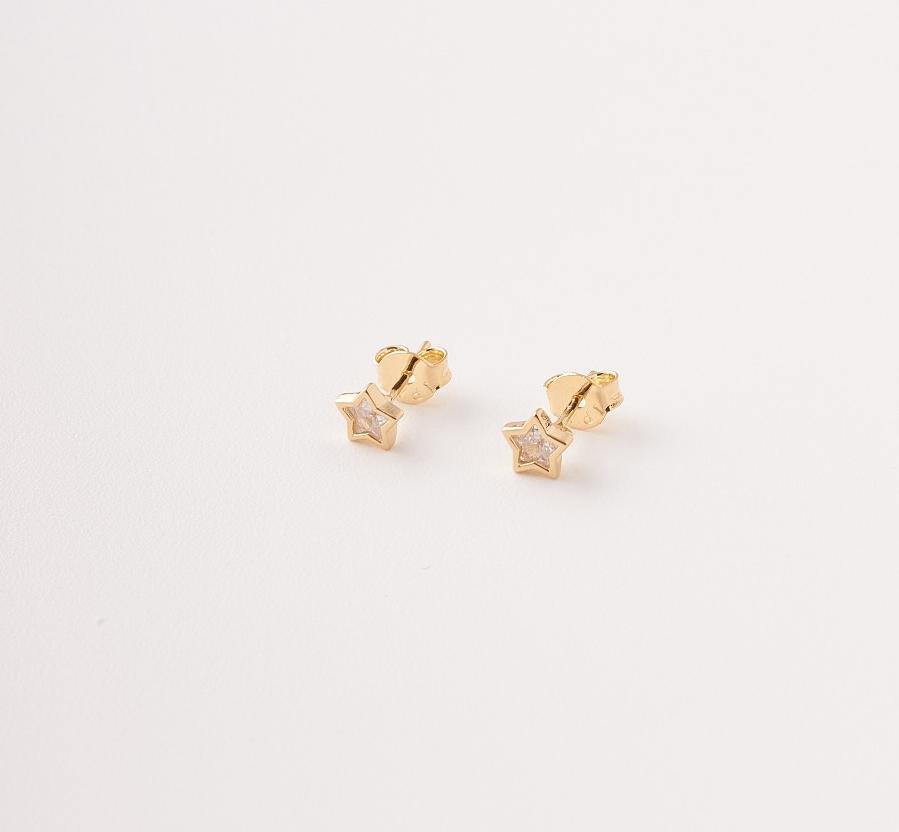 Topos Figura Estrella Con Circón - 6mm