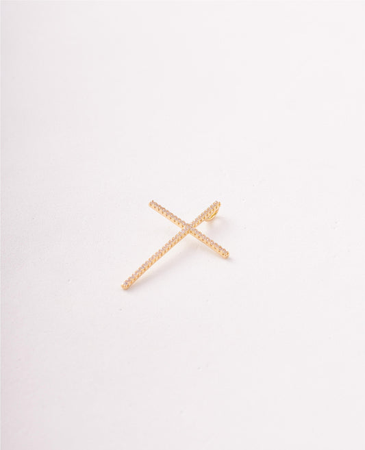 DIJE CRUZ GRANDE MICRO-CIRCONES CRISTAL - 28X42MM