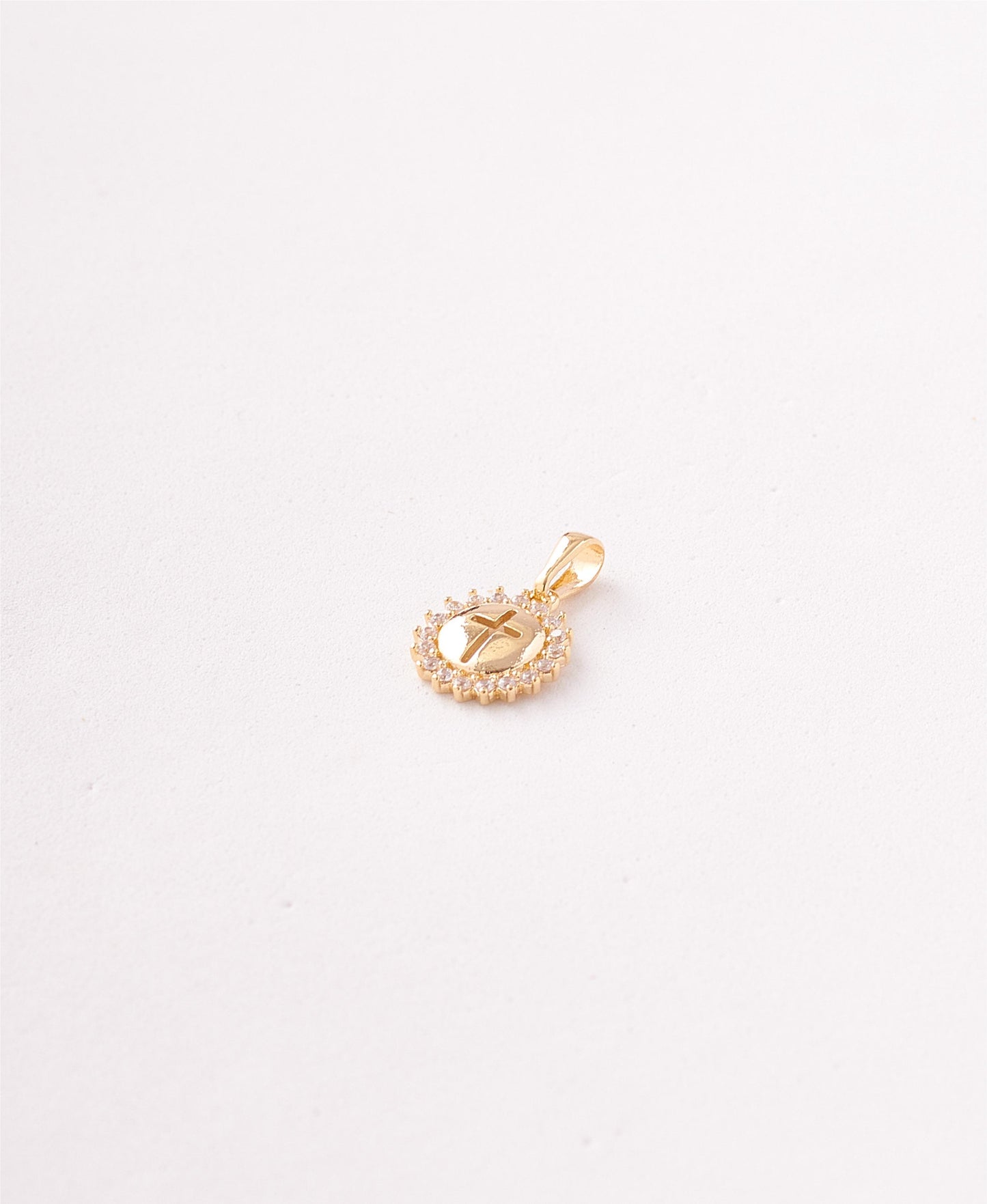 DIJE CRUZ PLACA CIRCONES 11X18MM