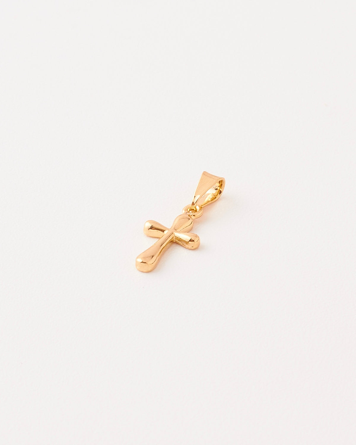 Dije Cruz lisa puntas redondas - 12mm x 8mm