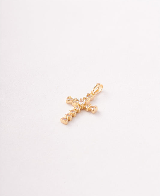 DIJE CRUZ CIRCONES CRISTAL GRANDE - 18X35MM