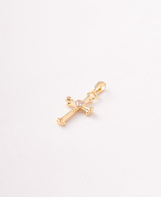DIJE CRUZ LOVE CIRCONES MITAD - 14X34MM