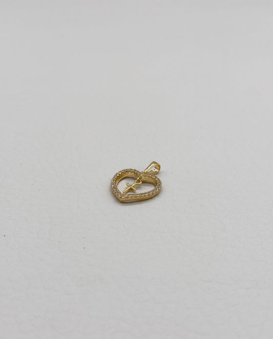 DIJE CORAZON + CRUZ
