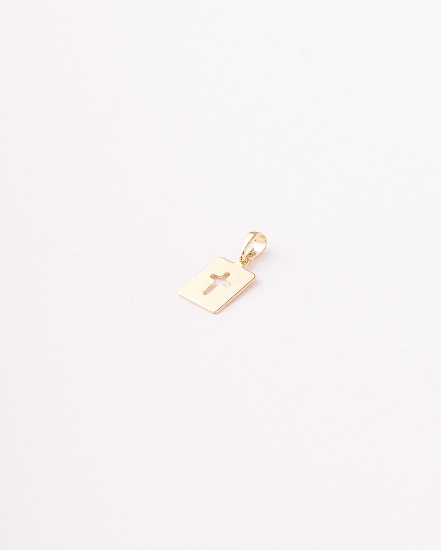 DIJE CRUZ PLACA MINI LISA - 9X20MM