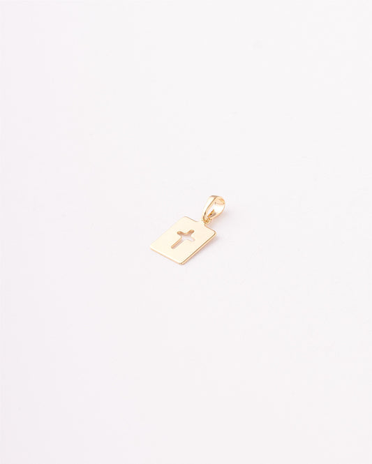 DIJE CRUZ PLACA MINI LISA - 9X20MM