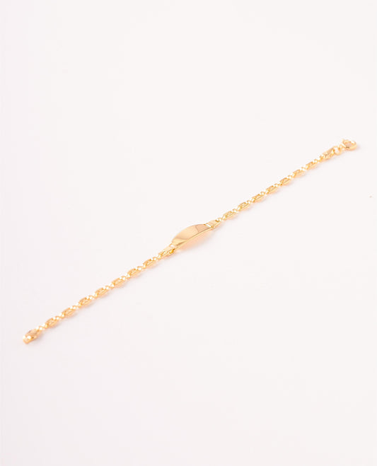 PULSERA PLACA GUCHI MINI 2MM  - 16CM