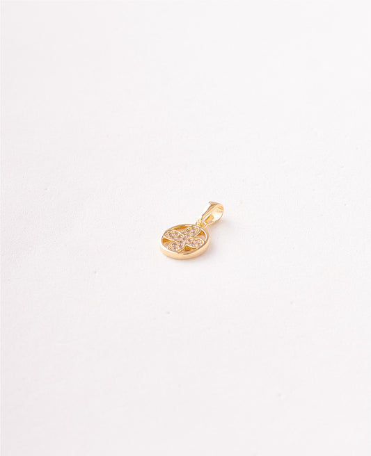 DIJE FIGURA TREBOL CIRCONES CRISTAL - 10X17MM