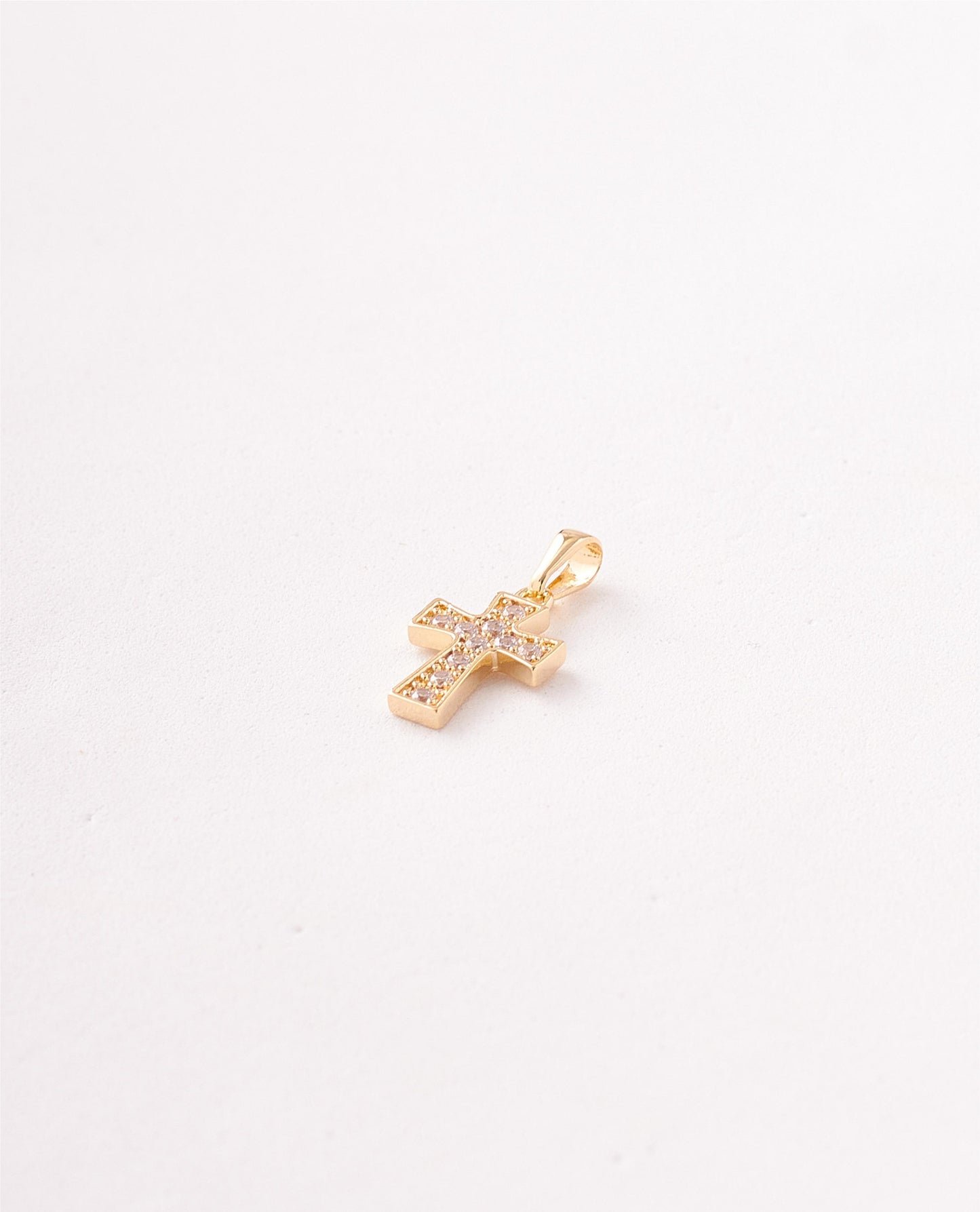 DIJE CRUZ CIRCONES CRISTAL - 10X22MM