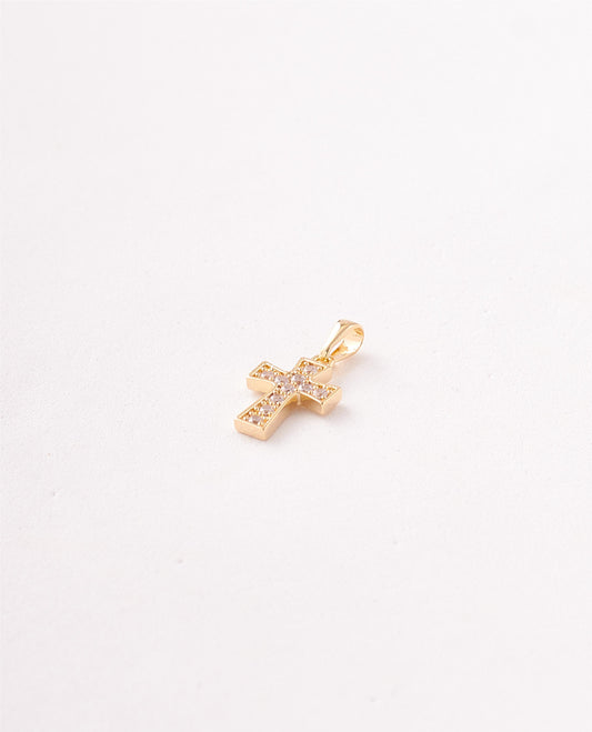 DIJE CRUZ CIRCONES CRISTAL - 10X22MM