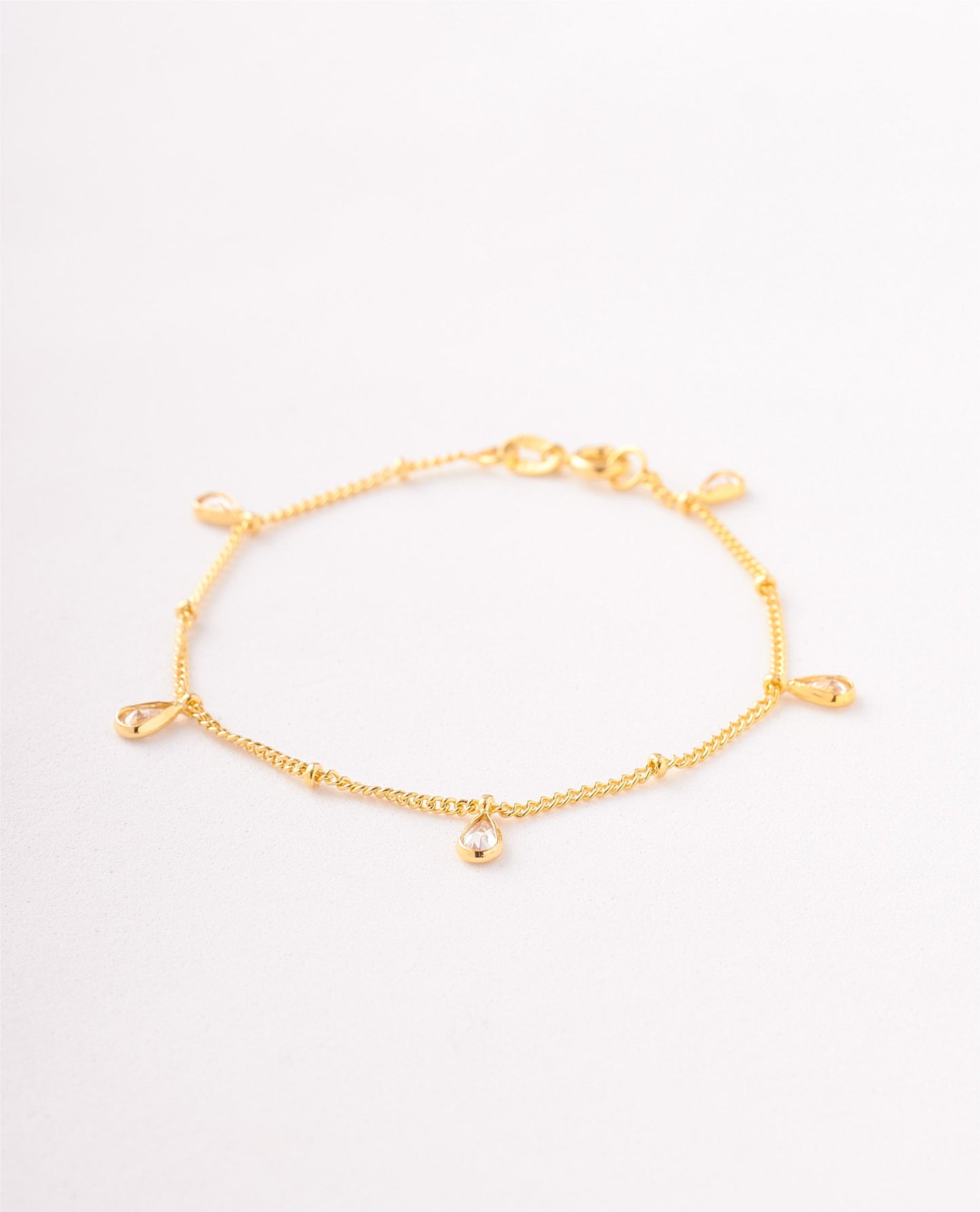 PULSERA CUBANA CIRCONES GOTA - 18CM