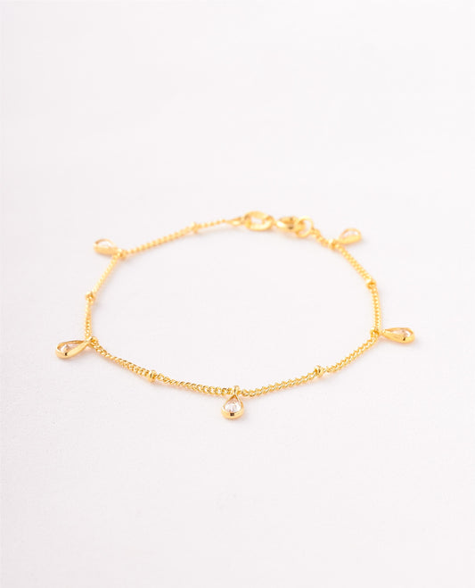 PULSERA CUBANA CIRCONES GOTA - 18CM