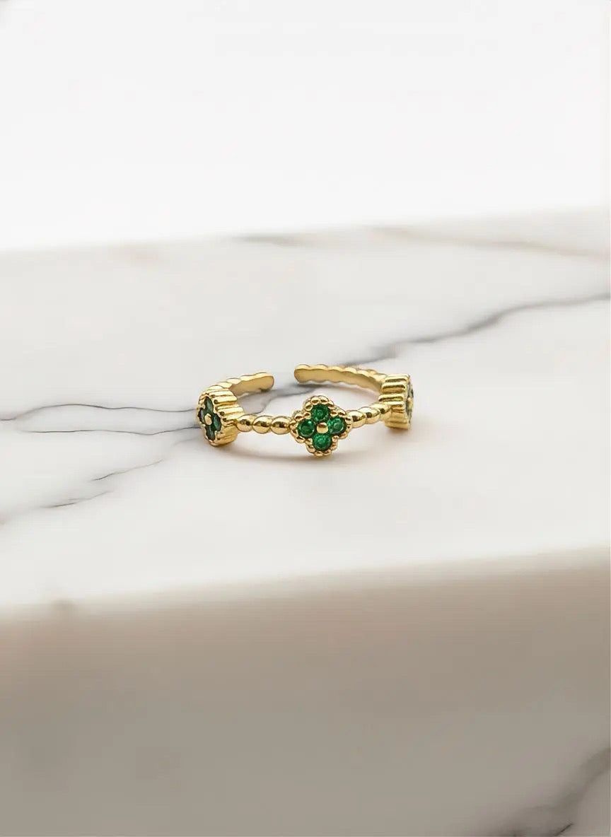 Anillo Triple Trebol Imperial - Graduable