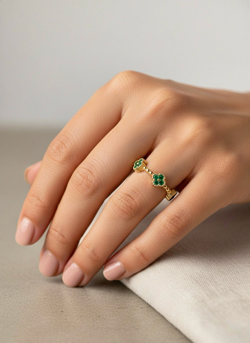 Anillo Triple Trebol Imperial - Graduable