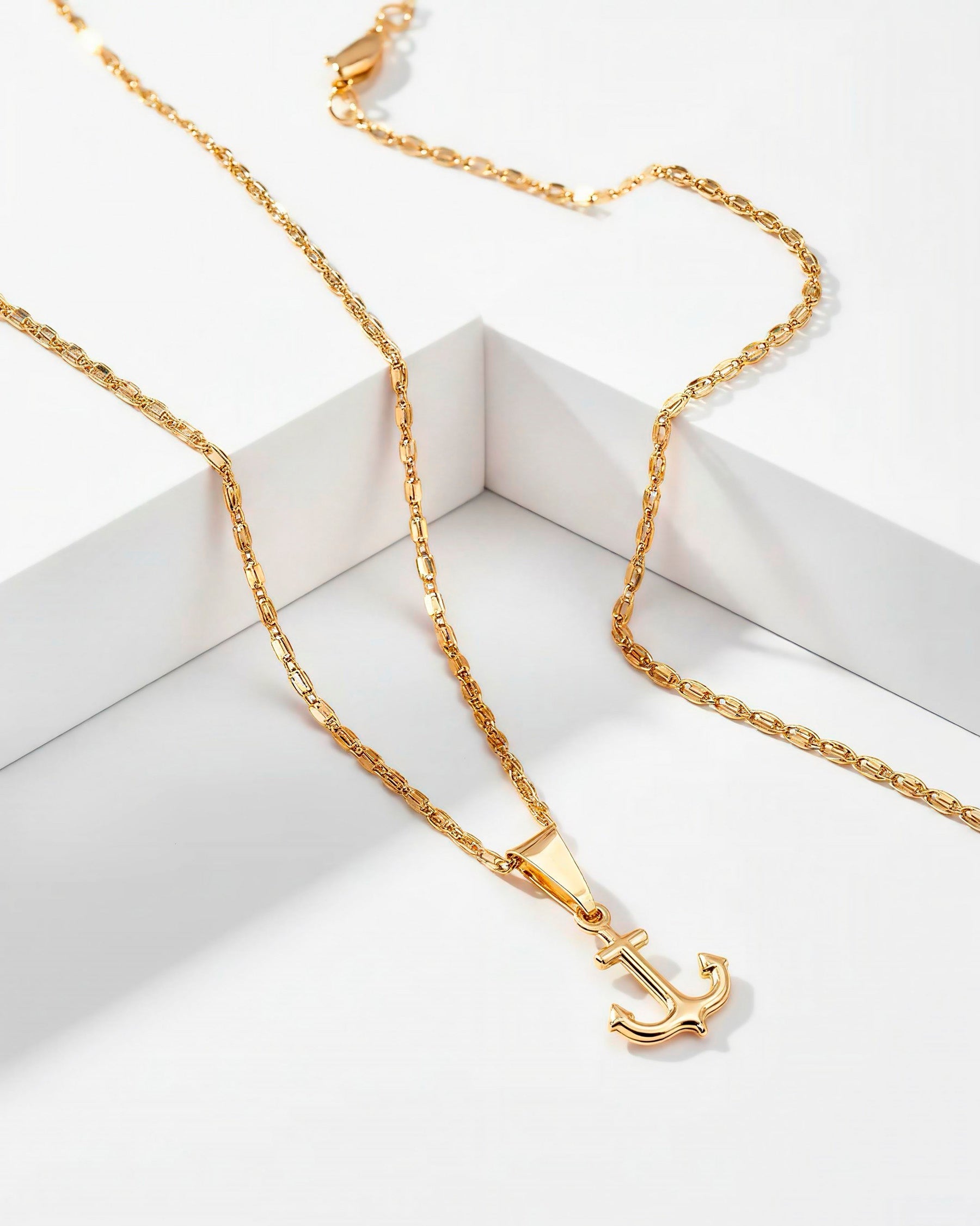 Combo Cadena Caracol 60 cm + Dije Ancla