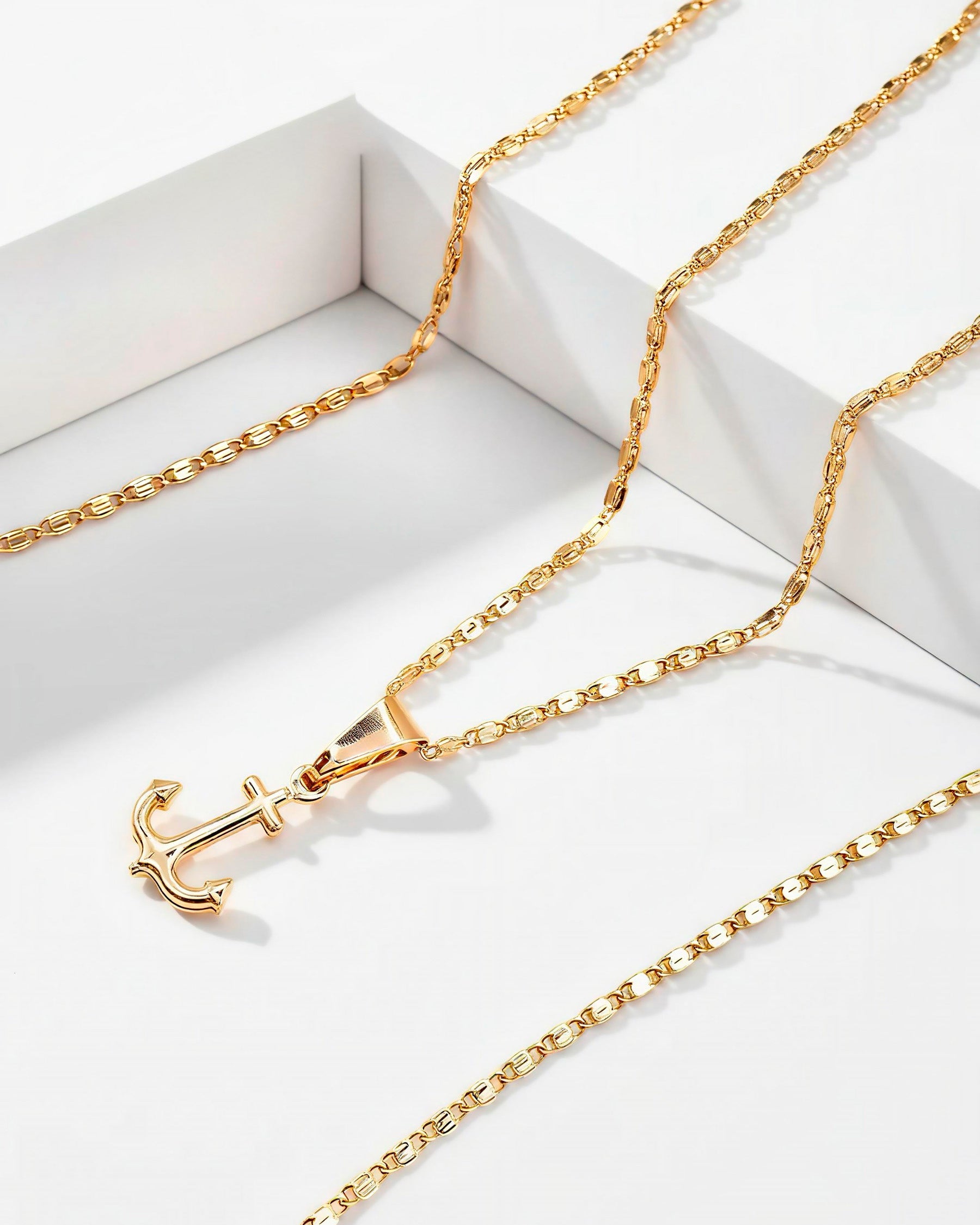 Combo Cadena Caracol 60 cm + Dije Ancla