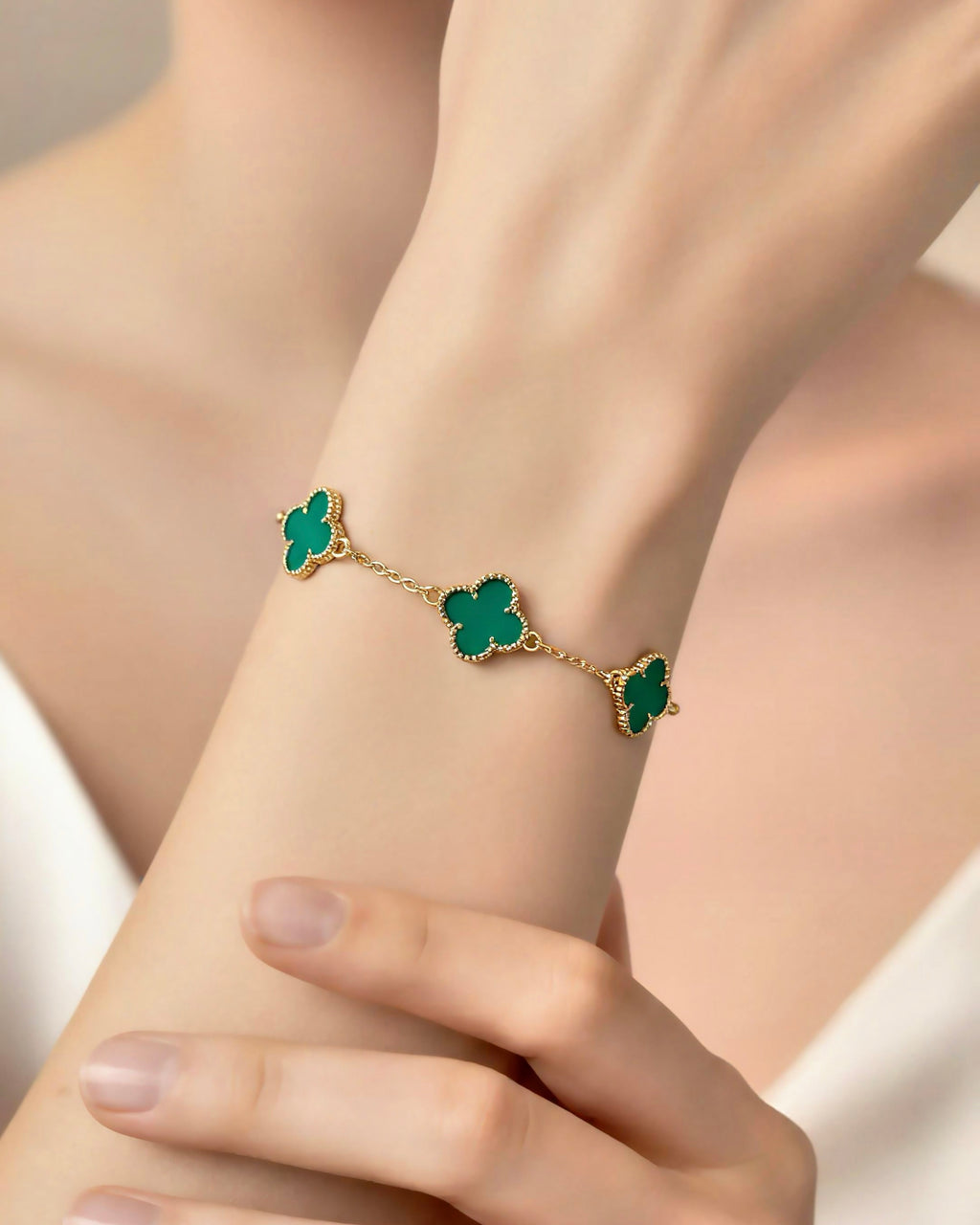 Pulsera Triple Trebol Imperial - 18cm