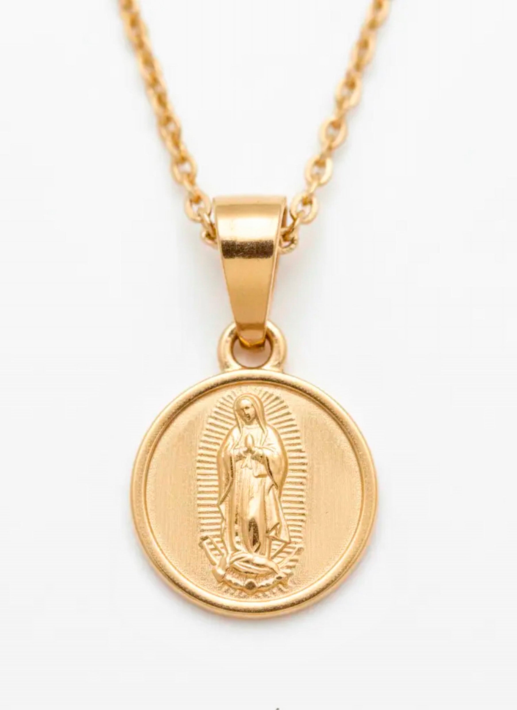 Set Virgen de Guadalupe: Cadena + Aretes