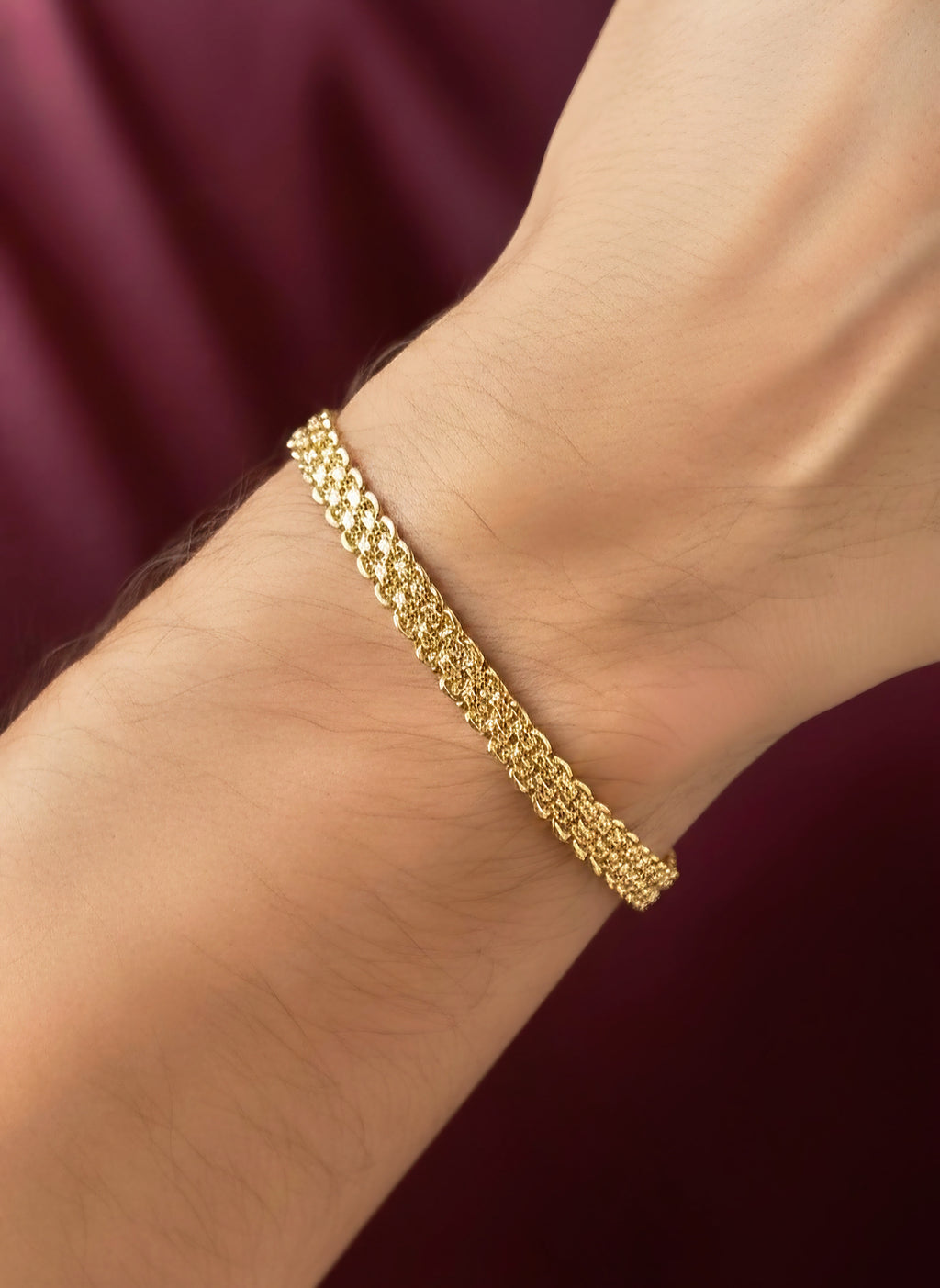 Pulsera tejido chino doble carril - 20cm x 6mm