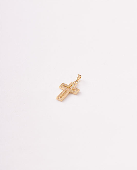 DIJE FIGURA CRUZ PUNTEADO