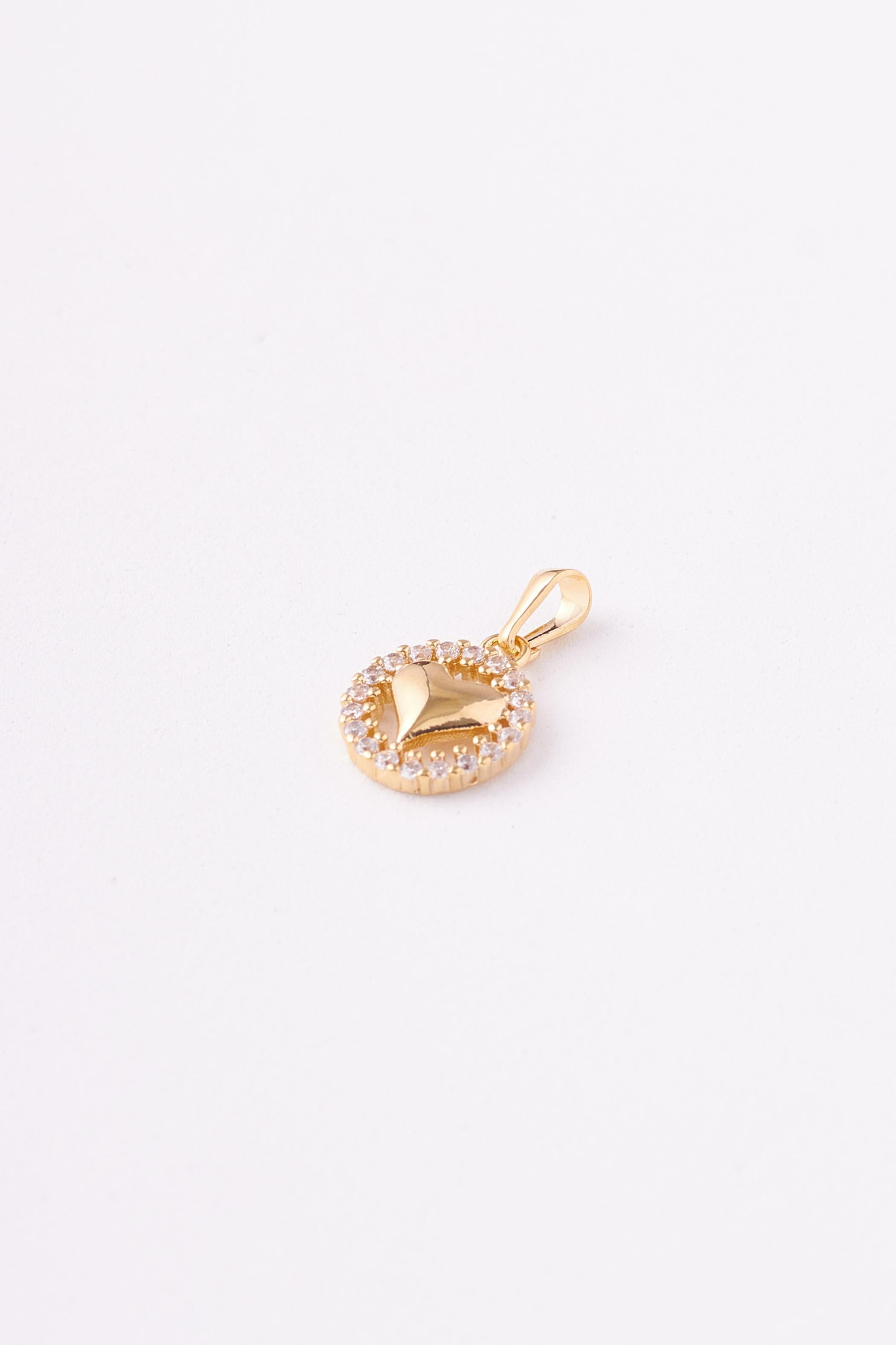 Dije Circulo Corazon Circones - 11x19mm