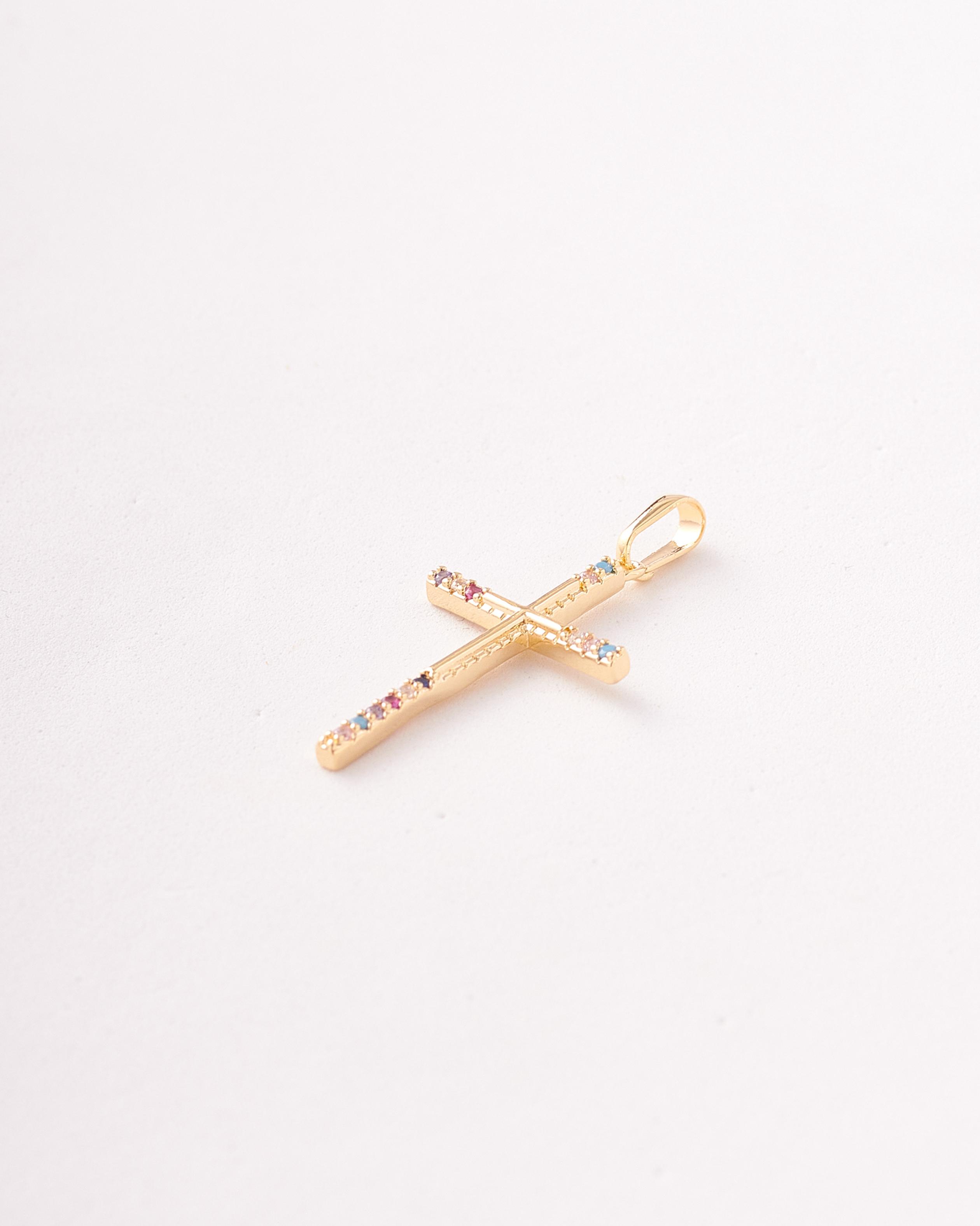 Dije Cruz Lisa Circones Esquinas - 20x41mm