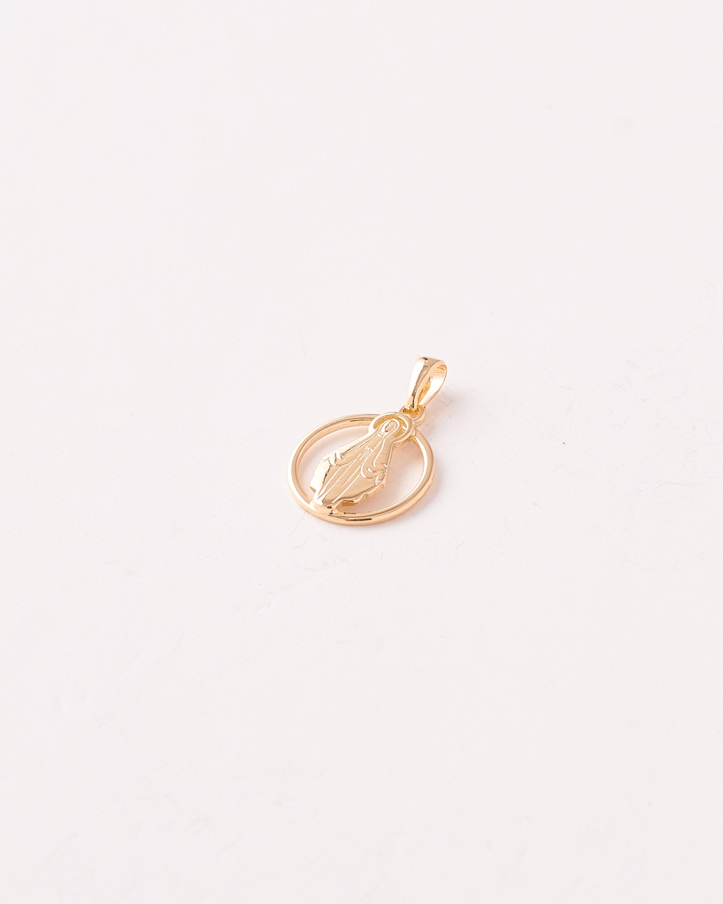 Dije Medalla Virgen Milagrosa - 7mm x 25mm
