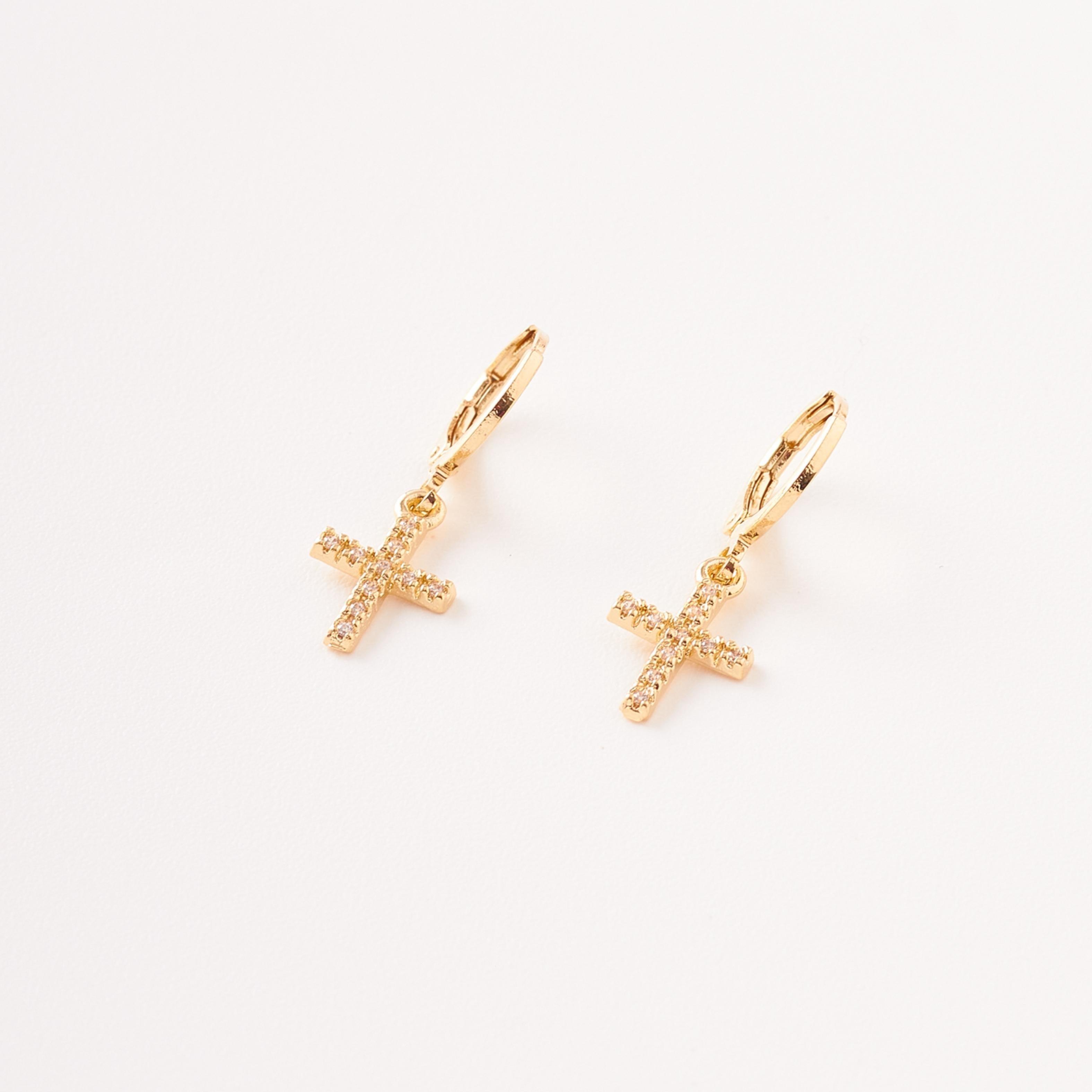 Aretes Cruz Circones - 9mm x 27mm