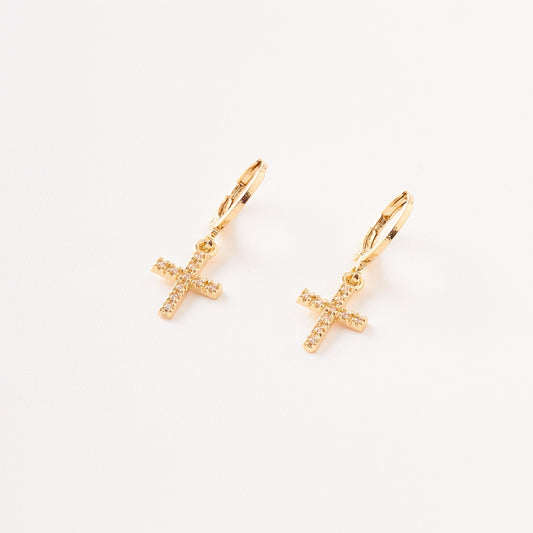 Aretes Cruz Circones - 9mm x 27mm