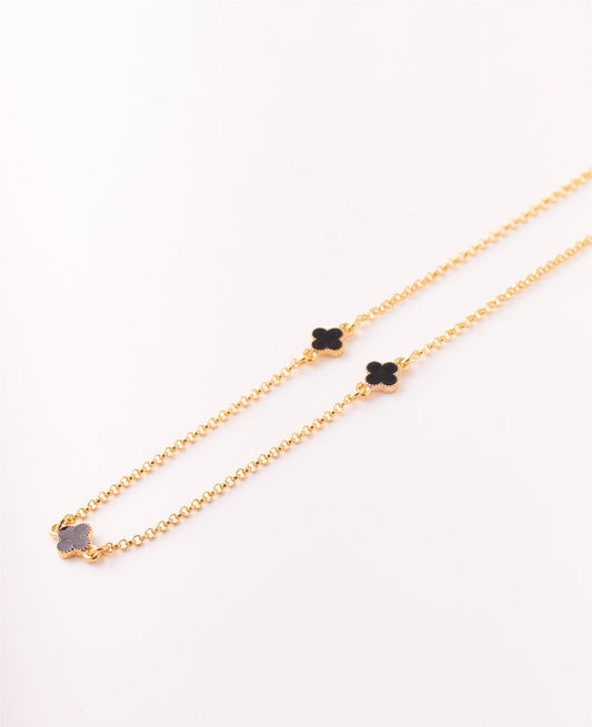 CADENA VAN CLEEF NEGRA 34CM + 10CM